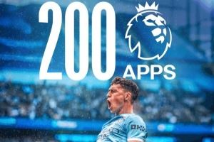 25岁158天，福登超越斯特林成为代表曼城出战200场英超最年轻球员